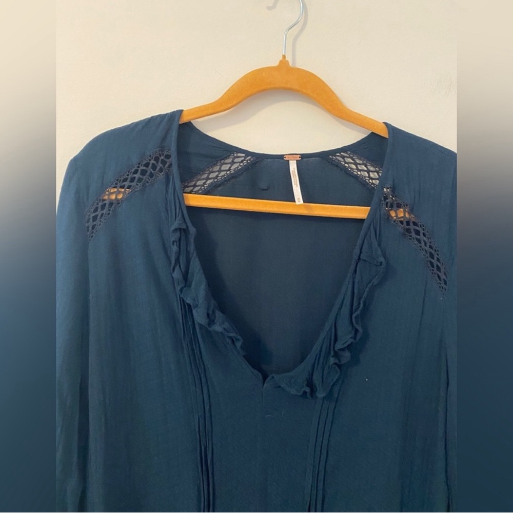 Free People V Neck Ruffle Tunic - Picture 3 of 7